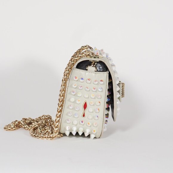 Christian Louboutin Studded Bow Neutral Leather Mini Crossbody Bag - Picture 7 of 12